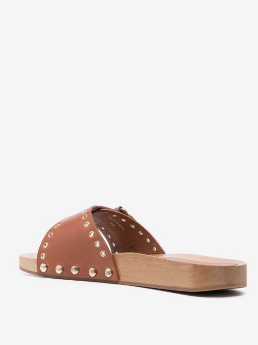 ISABEL MARANT Jaso Leather clogs In Cognac Brown Size 6 - Picture 4 of 14